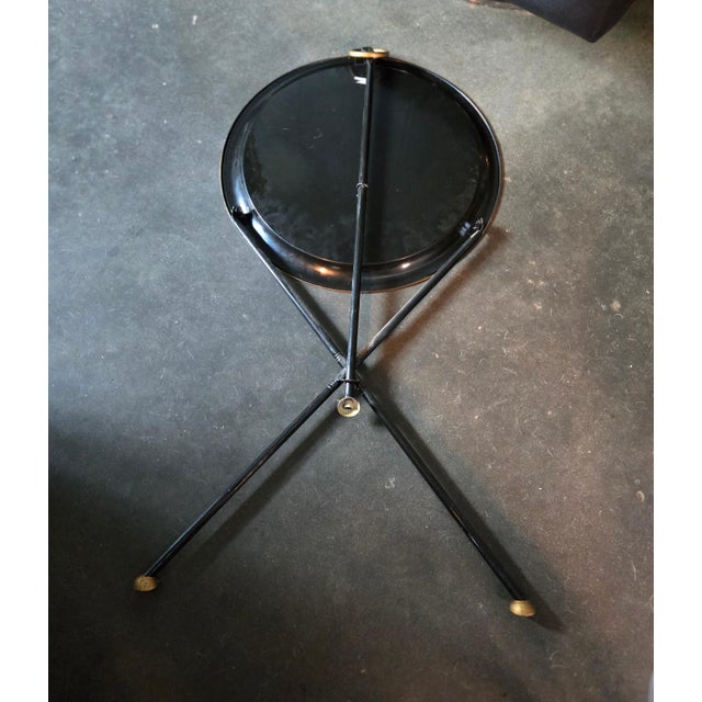 1960s Vintage Mid Century Italian Tole Neoclassical Folding Table For Sale - Image 10 of 10