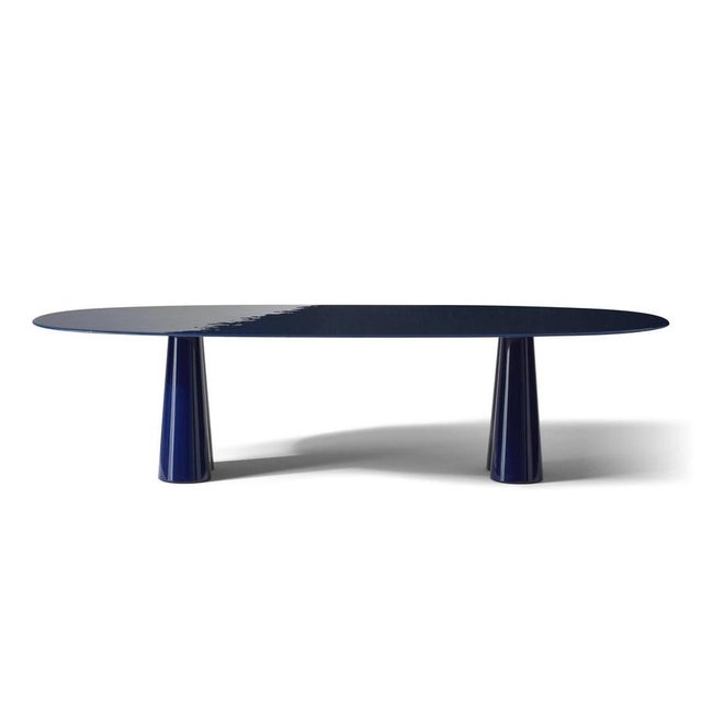 Ronan Bourroullec Treflo Sculptural Blue Dining Table by Cassina Light sinuous lines celebrate conviviality in a design...