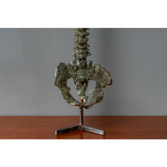 Mid-Century Modern Cast Bronze Spinal Sculpture For Sale - Image 3 of 8