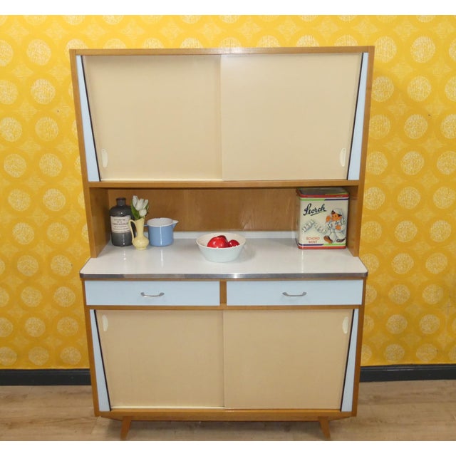 Small Pastel Wood and Resopal Kitchen Cabinet, 1950s For Sale - Image 9 of 18