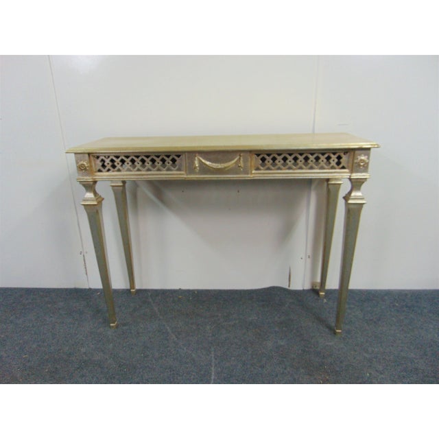 Italian Florentine Silver Gilt Console Table For Sale - Image 9 of 9