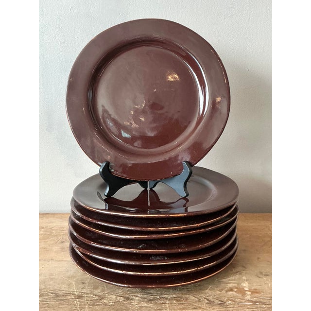 VIETRI Vintage Italian Vietri Glazed Ceramic Plates - Set of 8 For Sale - Image 4 of 8