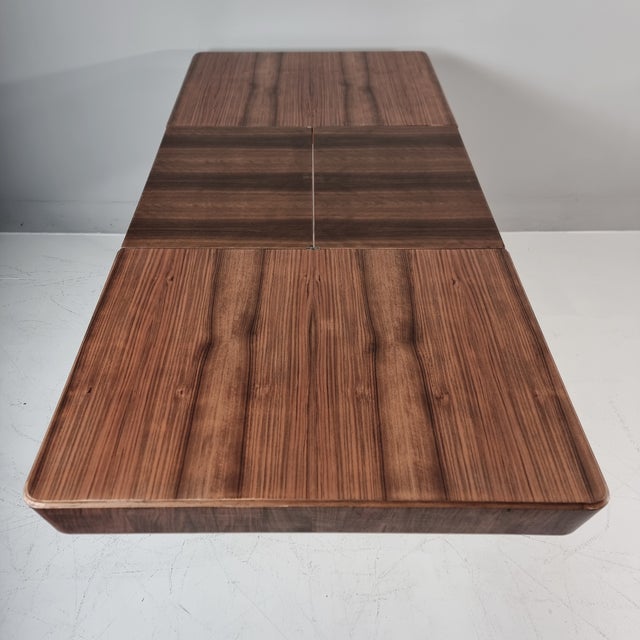 Brown Art Deco Dining Table in Walnut, 1960s For Sale - Image 8 of 14