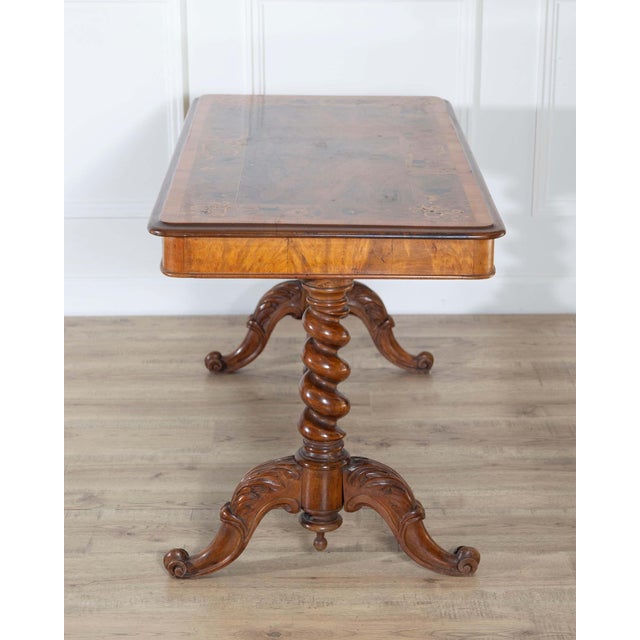Lombardy Rectangular Table in Walnut and Precious Wood Marquetry, Italy, 19th Ce For Sale - Image 12 of 16