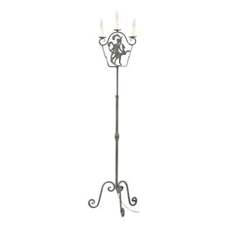 Swedish Grace Floor Lamp by Bjerkås, 1930s For Sale