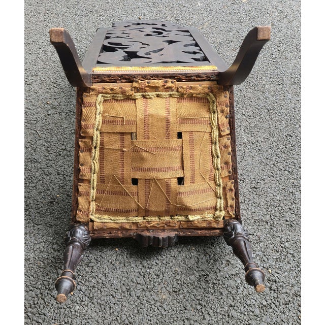 Pair of High Back 49" Side Chairs in Black Walnut Heavily Carved Black Forest Rococo Renaissance Revival For Sale - Image 17 of 17