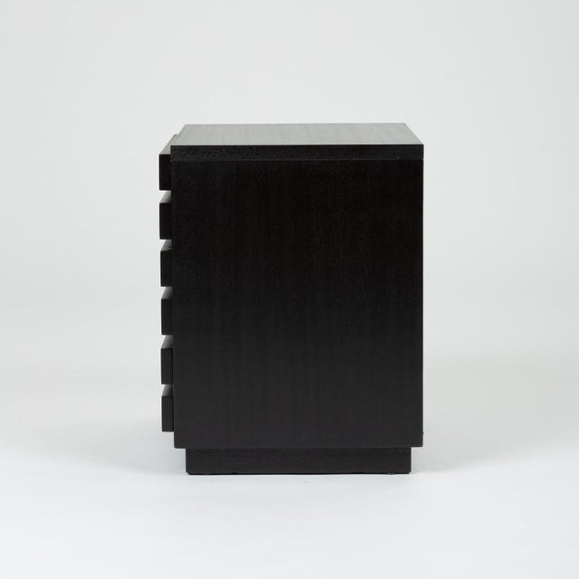 Black Pair of Ebonized Three-Drawer Nightstands by American of Martinsville For Sale - Image 8 of 12