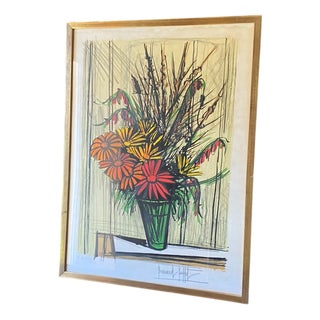 Bernard Buffet, Still Life with Flowers, 1950s, Lithograph, Paper For Sale