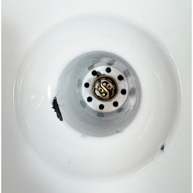 Industrial British Green Enamel Factory Pendant Lamp, 1960s For Sale - Image 17 of 18