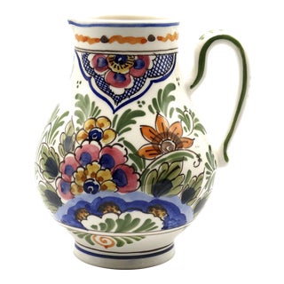 Vintage Dutch Delft Wine Jug For Sale