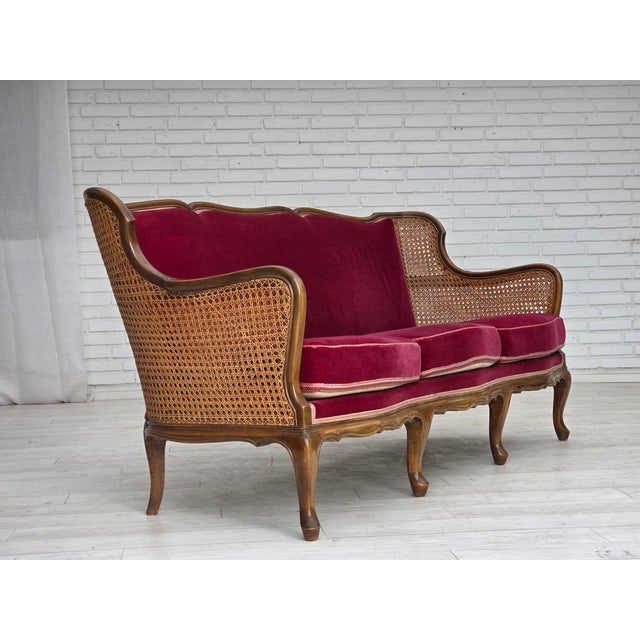 Danish 3-Seater Sofa in Velour, Ash and Mesh, 1950s For Sale - Image 6 of 18