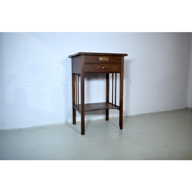 Antique Art Nouveau Side Table in Oak, 1910 For Sale - Image 12 of 12