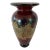 Gold and Silver Leaf Infused Red Cased Glass Lipfoot Vase For Sale