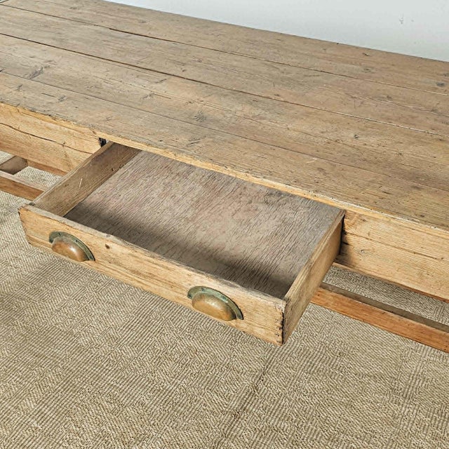 Tan Antique Irish Pine Farmhouse Table | Circa 1870 For Sale - Image 8 of 13