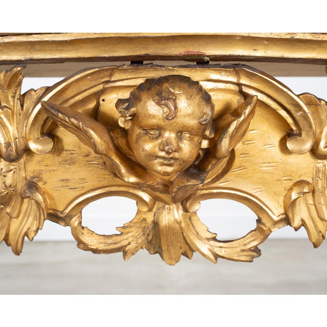18th Century Italian Rococo Carved Giltwood Console Table For Sale In Sacramento - Image 6 of 18