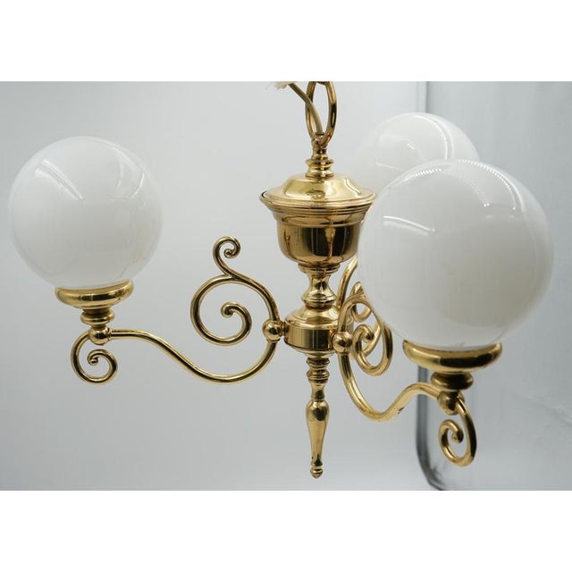 Glass Vintage Art Deco Style Ceiling Chandelier For Sale - Image 7 of 9