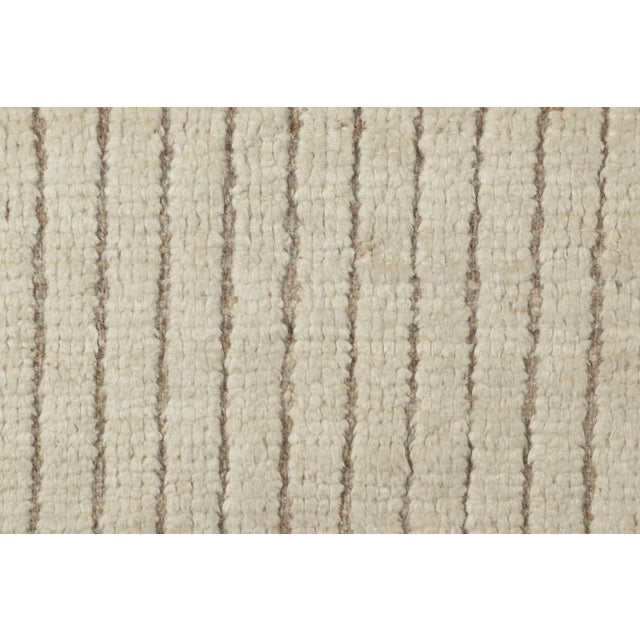 Rug & Kilim Contemporary Gift-Sized Rug With High Low Stripes in Beige by Rug & Kilim, India For Sale - Image 4 of 4