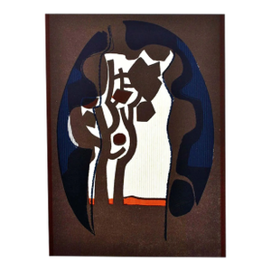 1979 Andre Minaux Original Lithograph Minaux Abstract Trees