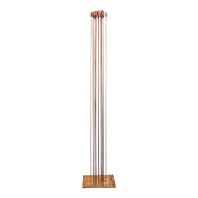Large Bertoia Studios 24-Rod 'Star of Sound / B-2482' Copper & Brass Sculpture For Sale