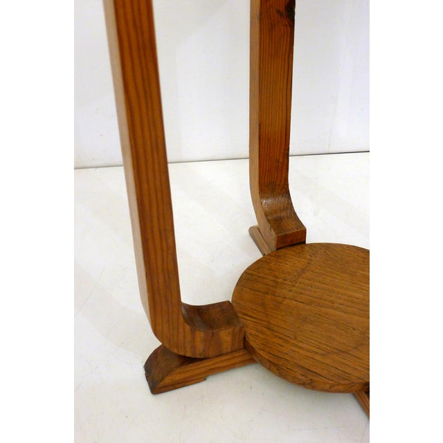 1940s Art Deco Wooden Pedestal Table with Round Top, 1930s For Sale - Image 5 of 17