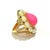 Bochic “Capri” Vintage Pink Opal, White Opal & White Topaz Ring - 18K Gold & SilVer Center Natural Pink Opal — 12 Carats •...