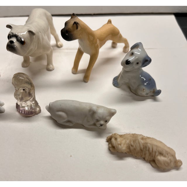 Vintage Miniature Ceramic Dogs Set/12 For Sale - Image 4 of 8