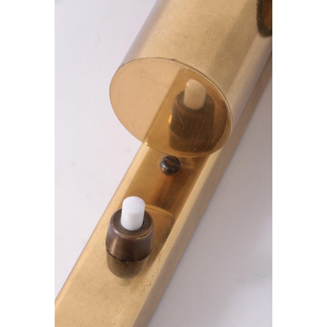 Danish Gilt Brass & Smoked Acrylic Glass Sconce from Hassel & Teudt, 1960s For Sale - Image 13 of 14