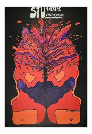 Jan Sawka, Stu Theater, Original Offset Print, 1974