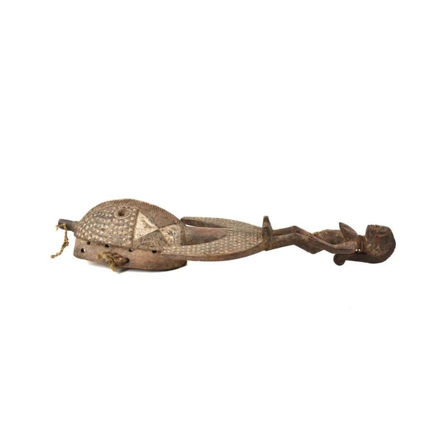 Brown Early 20th Century Mossi Mask with Figure Burkina Faso For Sale - Image 8 of 9