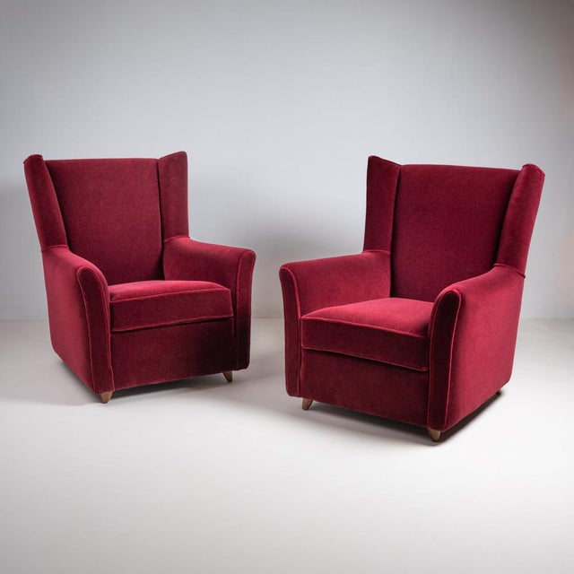 Mohair Velvet Armchairs, 1950s, Set of 2 For Sale - Image 4 of 4