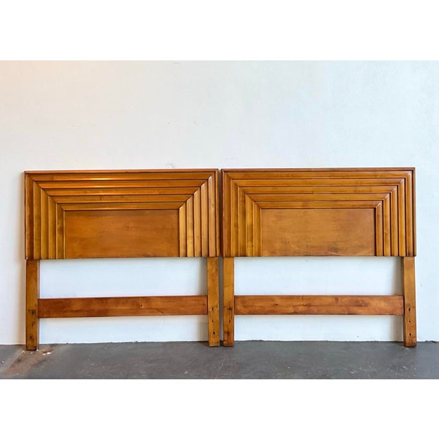 Vintage Stacked Millwork Twin Headboards - A Pair For Sale - Image 11 of 12