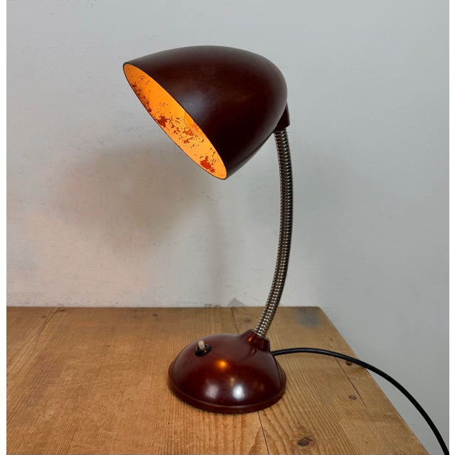 Vintage Brown Bakelite Gooseneck Table Lamp, 1960s For Sale - Image 18 of 18