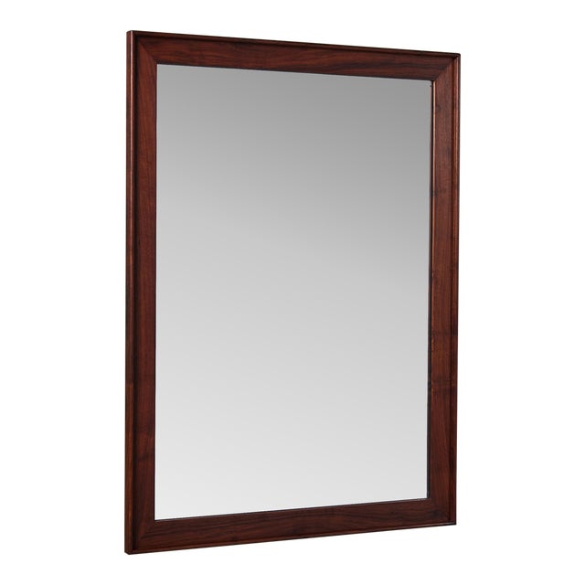 Glenn of California Rectangular Walnut Wall Mirror by John Kapel For Sale