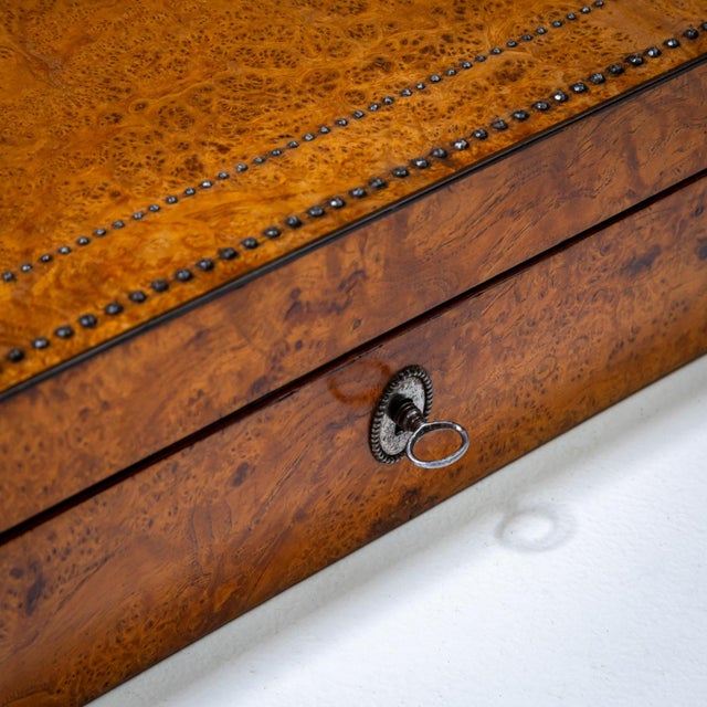 Metal Biedermeier Writing Casket with Steel-Cut Decoration, Early 19th Century For Sale - Image 7 of 9