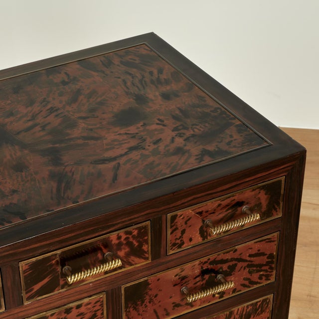 Vintage Faux Tortoiseshell and Rosewood Chest of Drawers For Sale - Image 10 of 17