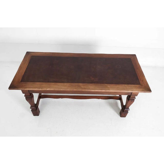 Early 21st Century South Cone Home Handmade Traditional Leather topDesk For Sale - Image 5 of 17