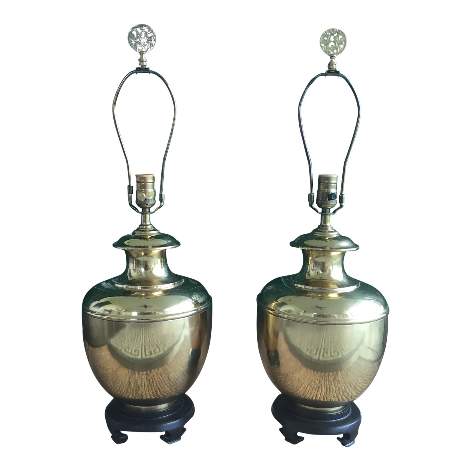 Vintage Hollywood Regency Chinoiserie Brass Ginger Jar ...