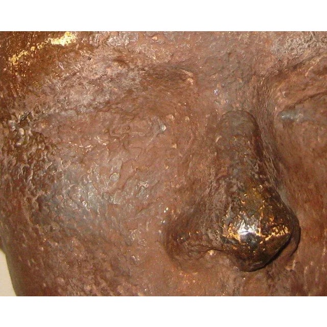 Wood Original 1956 Gaetano Cecere Clay Sculpture Woman Head Bust "Eunice" For Sale - Image 7 of 13