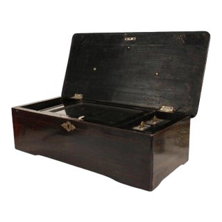 Swiss Ebonized & Hand Painted Cylinder Music Box C1890 For Sale