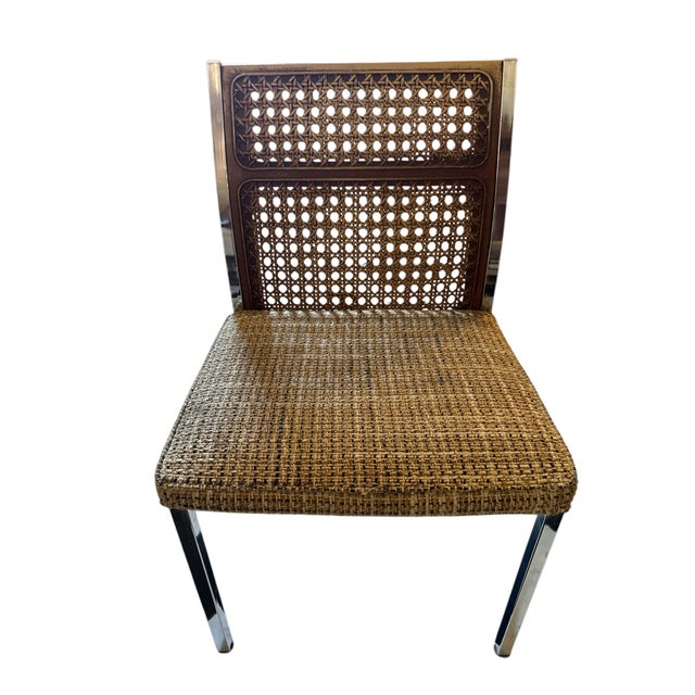1960s Mid-Century Modern Faux Cane and Chrome Howell Dining Chairs - Set of 6 For Sale In Columbus - Image 6 of 12