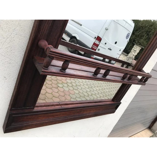Art Deco Style Shelf Mirror with Oak Frame, 1920s For Sale - Image 6 of 13
