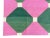 Handmade Cotton Area Rug Pink, Cream and Green Tile Patterned Dhurrie - 8'x10' For Sale - Image 10 of 10