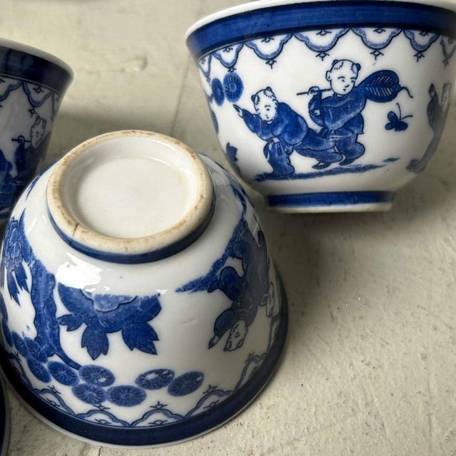 Sencha Cups with Karako Decor, Japan, 1930s, Set of 10 For Sale - Image 14 of 15