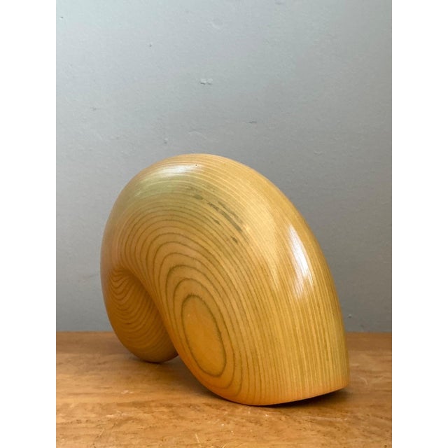 Vintage Abstract Wood Nautilus Shell Sculpture For Sale - Image 12 of 12