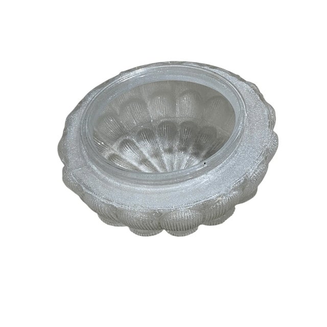 Mid-Century Modern Large Frosted Flower Glass Sconce Wall Lamp Shade Globe MCM Art Deco Style For Sale - Image 3 of 6