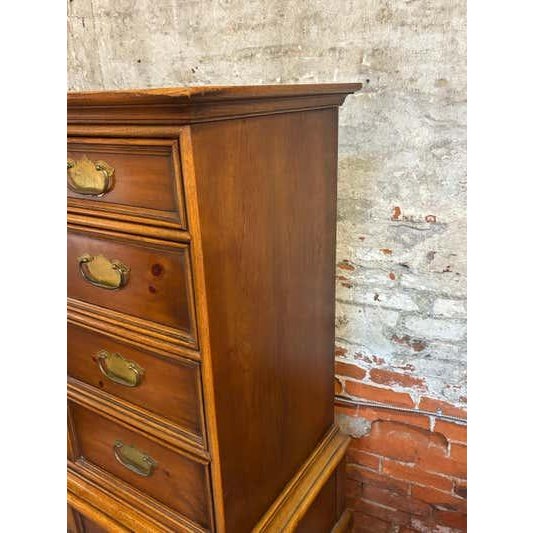 Drexel Tall Boy Dresser, Walnut, Hollywood Regency Style, USA, 1970 For Sale - Image 14 of 14