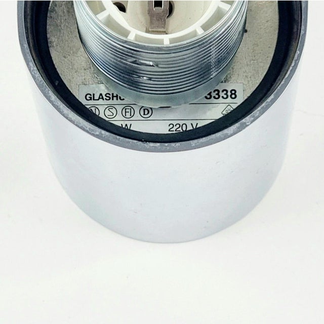 Silver Vintage Opaline Glass and Chrome Wall Sconces from Limburg, Germany, 1970s-1980s, Set of 4 For Sale - Image 8 of 9