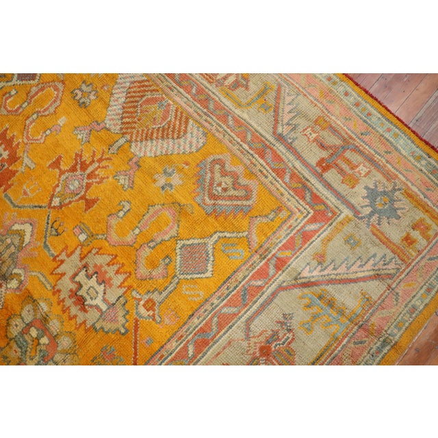 Stunning Mango Antique Turkish Oushak Rug For Sale - Image 4 of 6