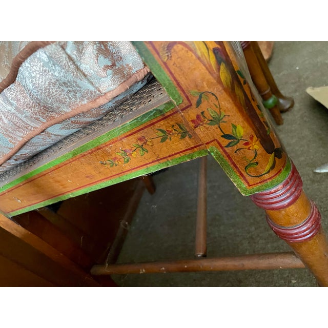 Edwardian Satinwood Painted Cane Seat Open Armchairs - a Pair For Sale - Image 10 of 12