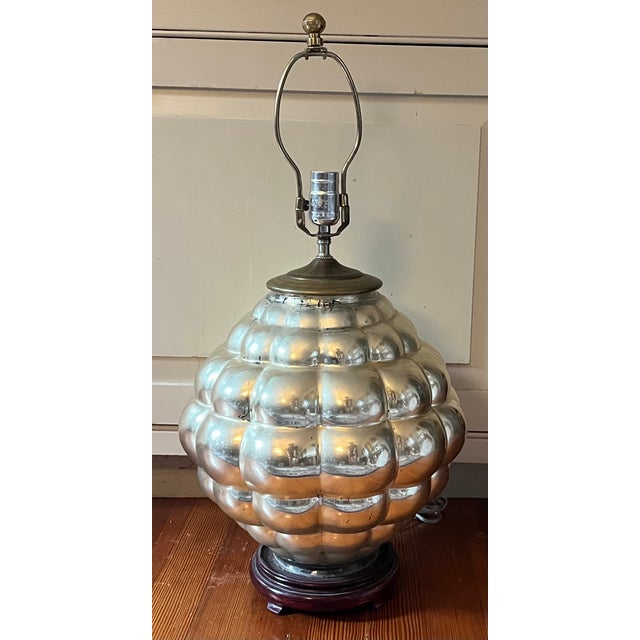 Mid-Century Modern Silvered Mercury Glass Table Lamp Circa 1950 For Sale - Image 4 of 12